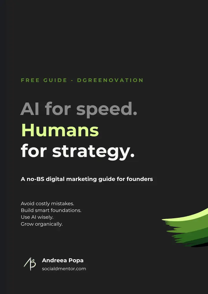 AI for speed. Humans for strategy. Free digital marketing guide cover